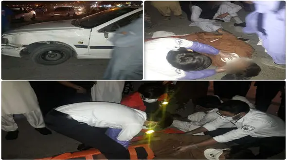 تصادف دلخراش پژو پارس با موتور سیکلت 3 مصدوم + عکس