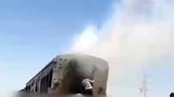 فیلم آتش سوزی در قطار تهران - زاهدان 
