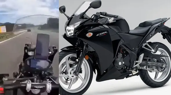 ببینید / عدم تعادل و تصادف شدید موتورسیکلت + فیلم 