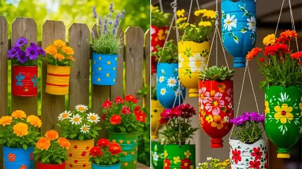 گلدان های دست‌ساز با وسایل بازیافتی؛ خانه‌ای زیبا و اقتصادی
