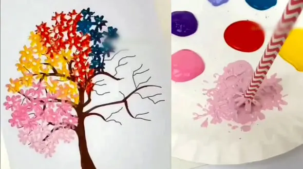 طراحی درخت با نی + فیلم