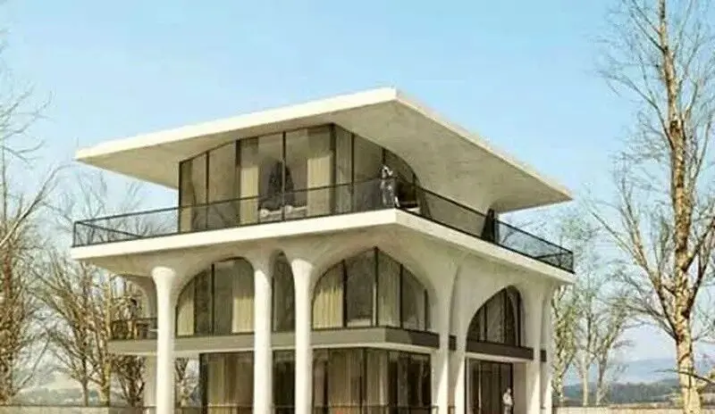 فیلم/نگاهی به خونه زندگی دوبلکس و زندگی شاهانه حمید گودرزی که نوعی اثر هنری است! معماری مینیمال با ستون های دفرمه در لواسان
