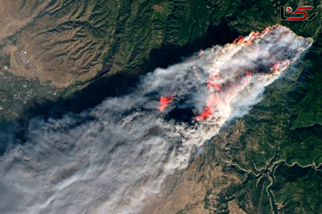 تصاویر ماهواره‌ای از آتش‌سوزی در کالیفرنیا 
