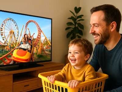 خلاقیت منحصربفرد پدر باهوش در پیدا کردن راه‌حلی جالب برای نبردن فرزندش به شهربازی و پول خرج نکردن+ویدیو/ مغز تو مثل ساعت کار میکنه