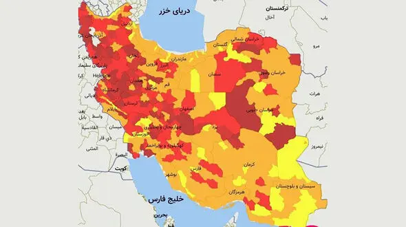 آخرین وضعیت رنگ بندی کرونا در کشور