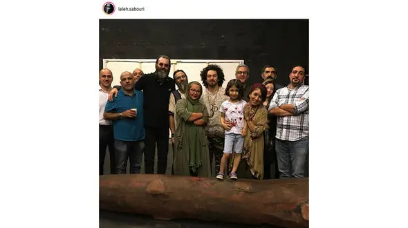 بازیگر زن معروف و همسرش در پشت صحنه یک تئاتر +عکس