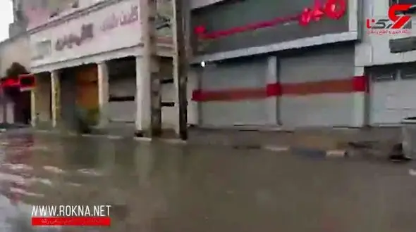 خیابانی شبیه به دریاچه در اهواز! + فیلم