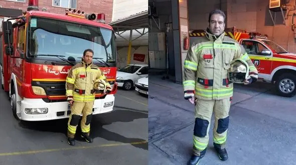 پیانو زدن مرد نابینا برای آتش‌نشان وسط عملیات ! + عکس آتش نشان اصفهانی