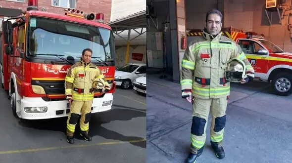 پیانو زدن مرد نابینا برای آتش‌نشان وسط عملیات ! + عکس آتش نشان اصفهانی