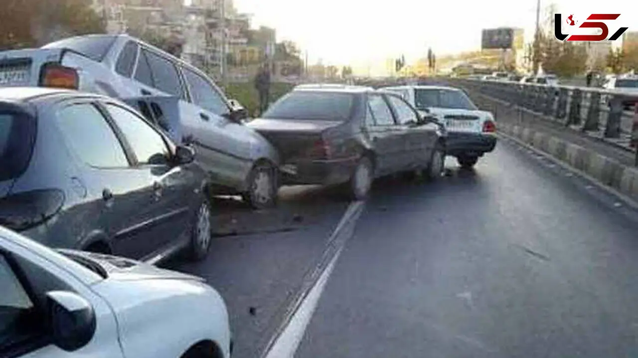 10 مصدوم در تصادف زنجیره ای جاده های زنجان