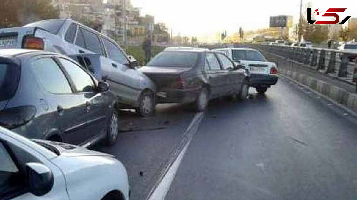 10 مصدوم در تصادف زنجیره ای جاده های زنجان