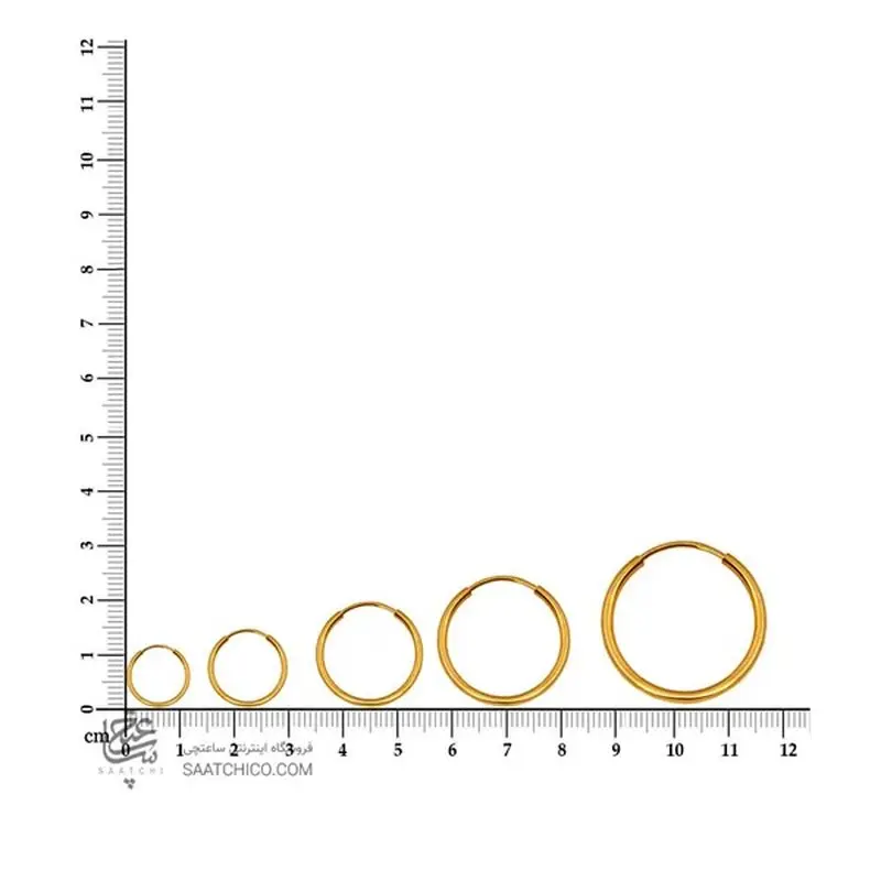 گوشواره حلقه ای طلا در سایزهای تفاوت