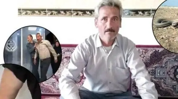 فیلم مصاحبه خنده دار با  عسگر آقا که طعمه مارهای روستا شد / مار ها از جان  این مرد چه می خواهند!