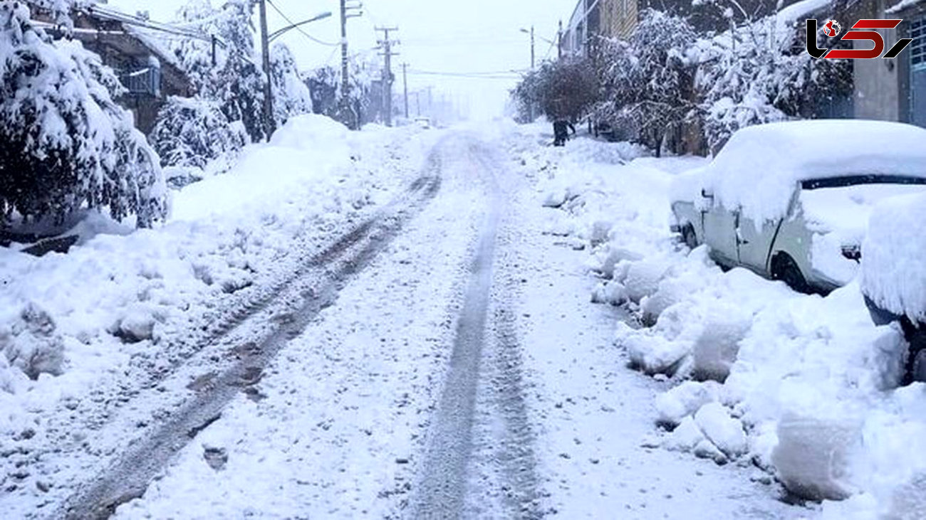 فیلم بارش سنگین برف در گردنه ژالانه کردستان / برف جاده را بست