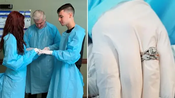 تازه عروس و داماد در بیمارستان ازدواج کردند + عکس