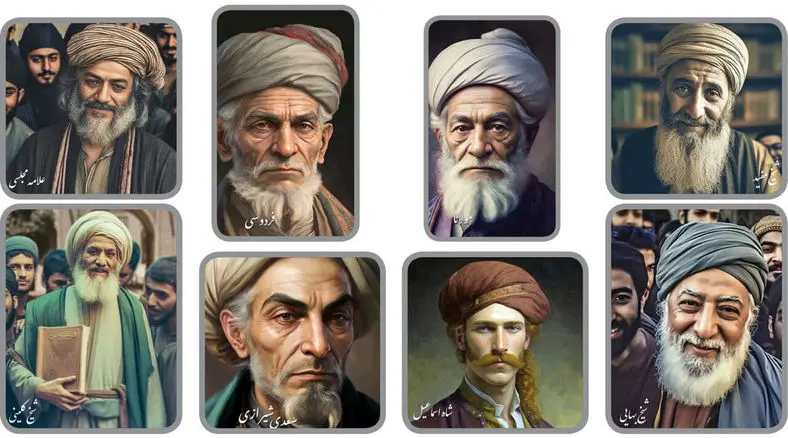 چهره‌ شاعران معروف با هوش مصنوعی زنده شد؛ حافظ و شهریار چه می‌ کردند؟ + فیلم