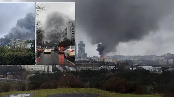 فیلم آتش‌سوزی هولناک در در دانشگاه فنی استانبول 