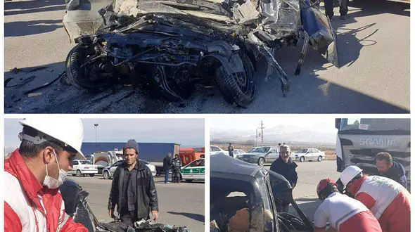 یک زن و مرد با این پراید له شده آخرین سفر عمر خود را رفتند !+ عکس 