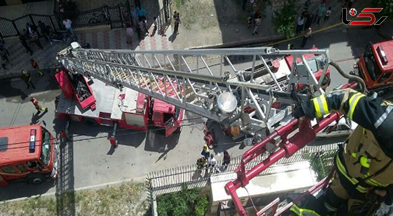 آتش سوزی در ساختمان 6 طبقه در پونک/ ساکنان محبوس شدند + عکس 