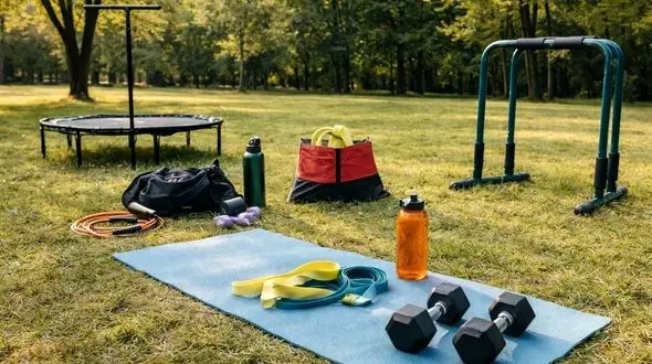تمرینات تابستانی در فضای باز با لوازم ورزشی قابل حمل