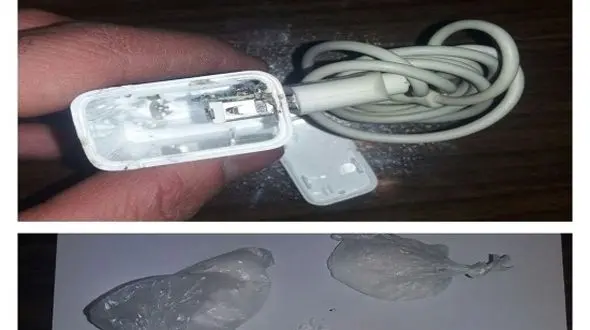 شارژر این مسافر پر از مواد مخدر شیشه بود +عکس