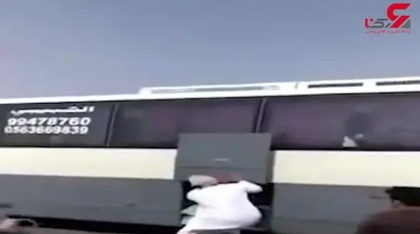 حمله میمون‌ها به کاروان عمره گذاران در مدینه منوره+ فیلم