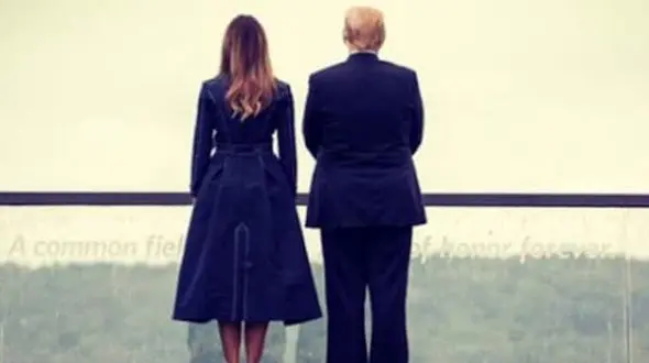 خشم مردم از پالتوی ملانیا ترامپ برای مراسم یادبود 11 سپتامبر + عکس