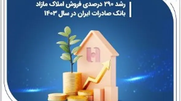 رشد 290 درصدی فروش املاک مازاد بانک صادرات ایران در سال 1403