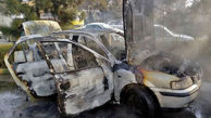 آتش‌سوزی پراید داخل پمپ بنزین در مشهد + فیلم