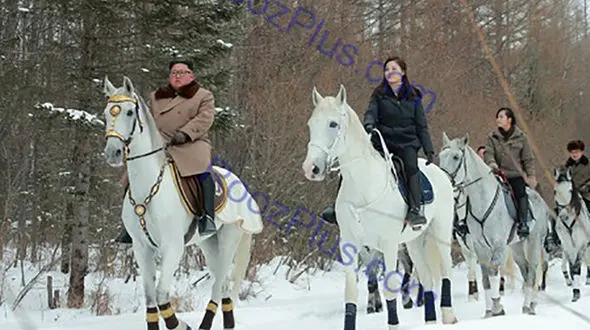 اسب سواری کیم جونگ اون و همسرش+عکس