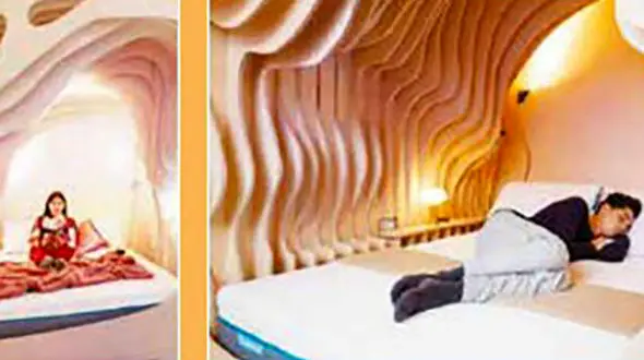 اتاق خواب این هتل شبیه به رحم مادران است+ عکس