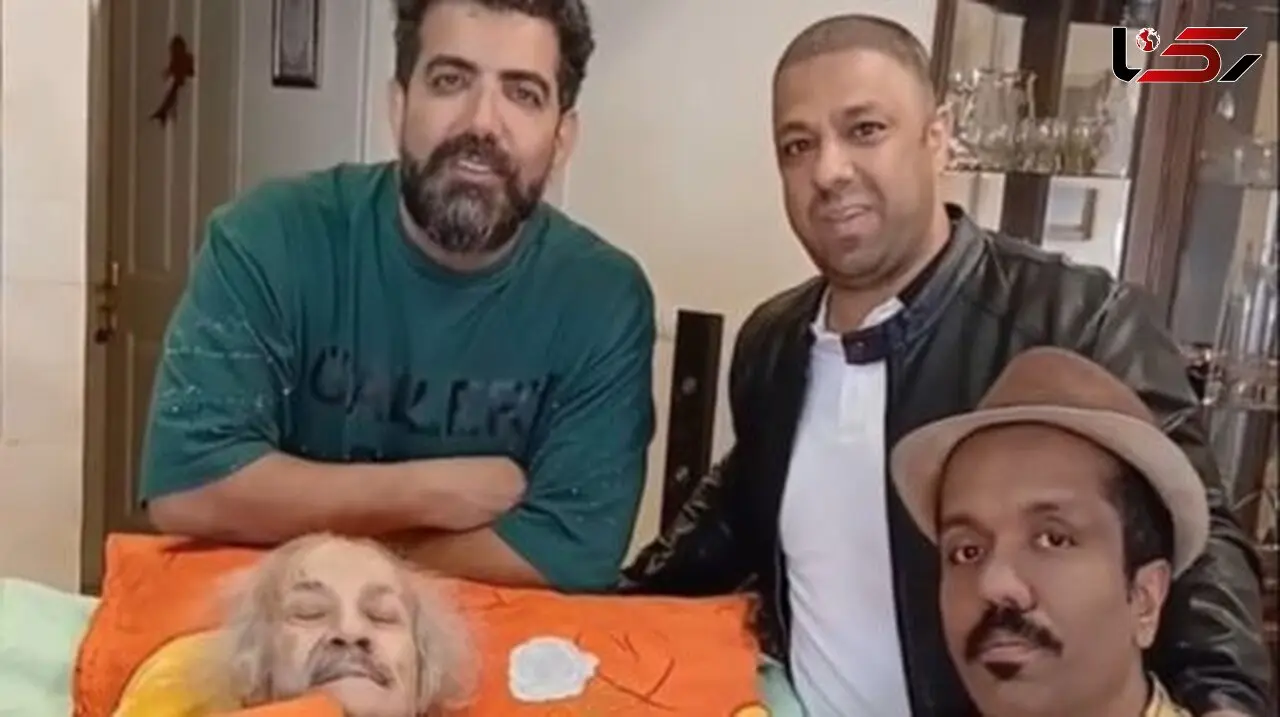 فیلم/نگاهی به چیدمان منزل دلباز و ایرانی سعید پیردوست زمانی که هنرمندان ایرانی به عیادتشان رفتند/ بوفه پر از بلور و کریستال، آشپزخانه مجهز، تخت مخصوص بیمارستان