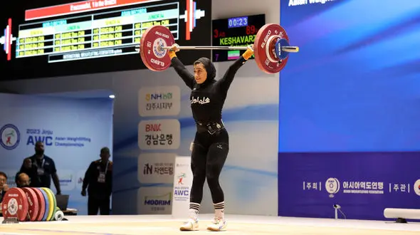 مسابقات وزنه‌برداری قهرمانی آسیا/ 2 مدال برنز سهم فاطمه کشاورز