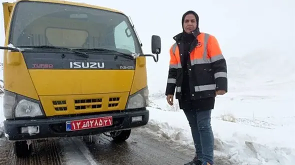 مهناز بهرامی ایرانیان را شوکه کرد ! / او تنها زن در جاده های برفی ایران است + فیلم