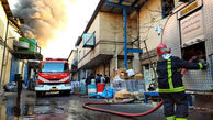 آتش‌سوزی گسترده در شرکت تولید لنت ترمز کاشان رخ داد