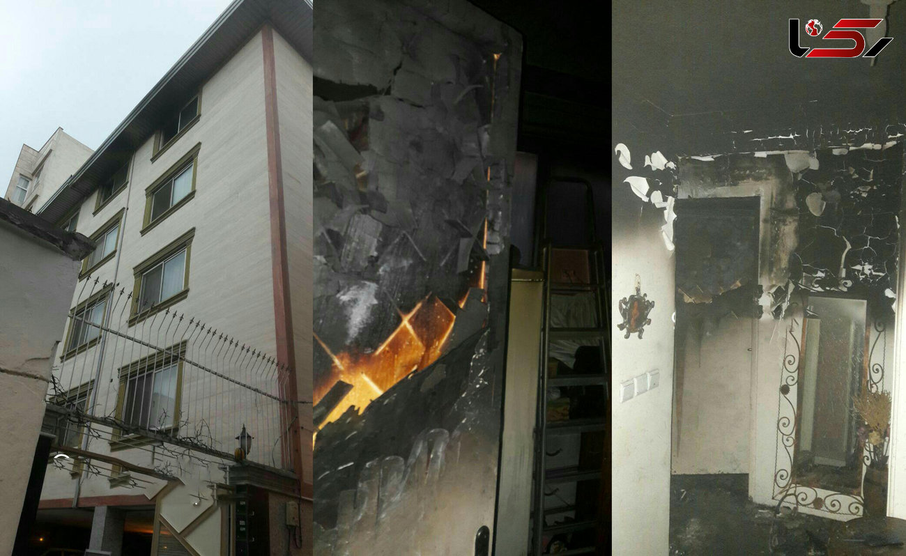 آتش سوزی صبحگاهی ساختمان 4 طبقه در دیباجی + عکس 