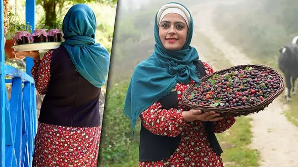 غذای محلی مازندران؛ طرز تهیه رب آلو وحشی با برداشت آلو تازه از جنگل / فیلم