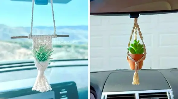 15 مدل آویز آینه ماشین مکرومه که خودروت رو متفاوت می‌کنه