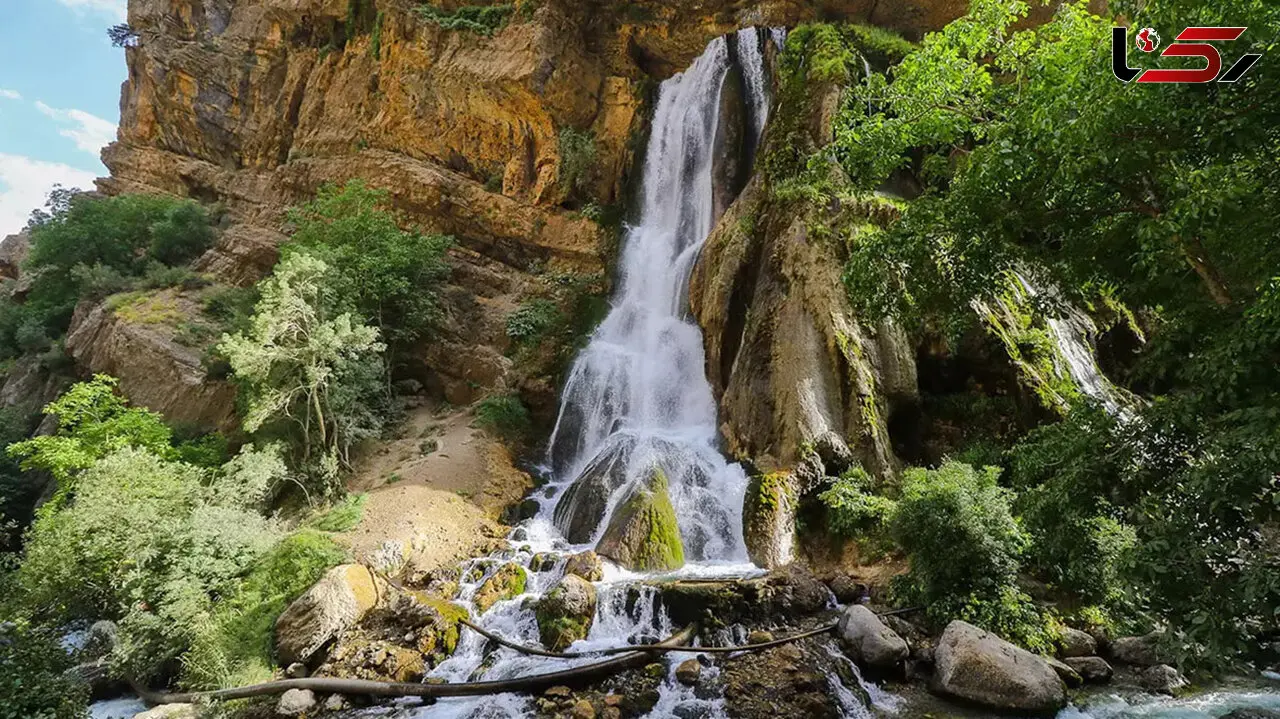  آبشار آب سفید لرستان ، عروس آبشارهای ایران +فیلم