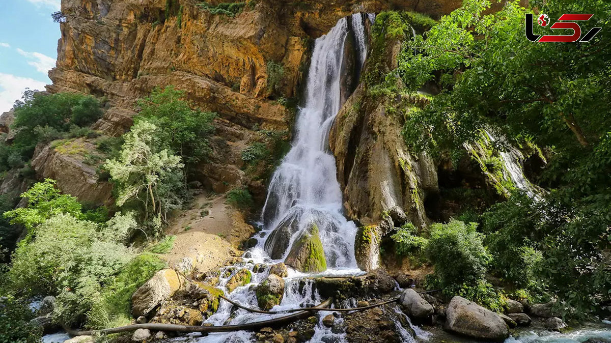  آبشار آب سفید لرستان ، عروس آبشارهای ایران +فیلم 