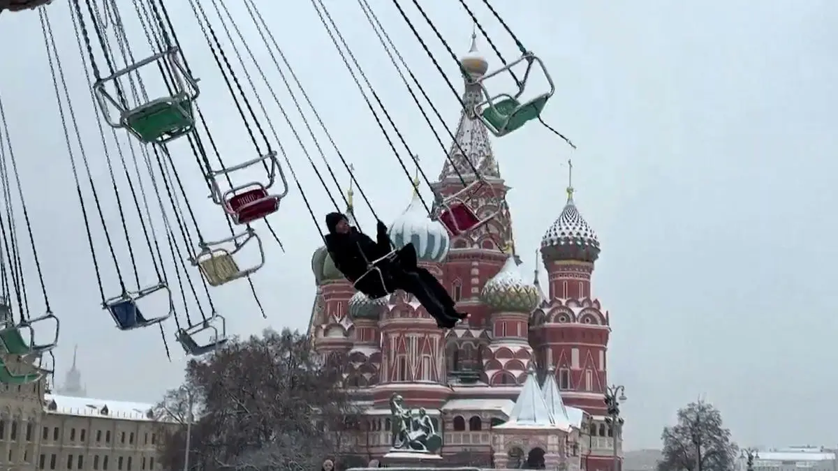 فیلم بارش شدید برف در مسکو