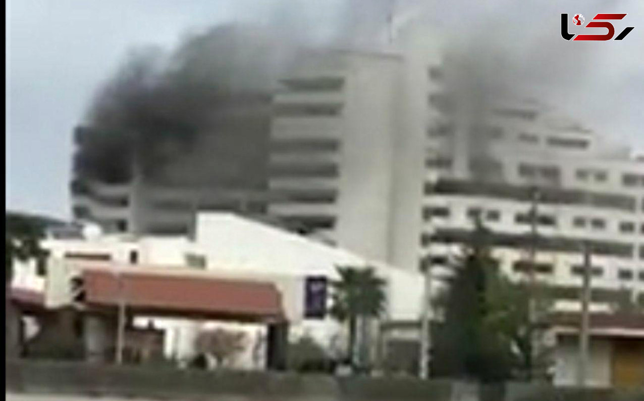 7 کشته و مجروج در حادثه آتش سوزی هتل بانک مرکزی نوشهر + فیلم و عکس 