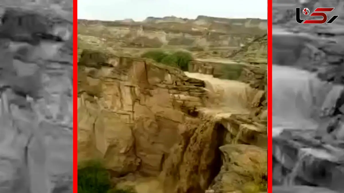 فیلم سرازیر شدن سیلاب از تپه‌های شمالی بندرعباس