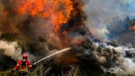  ناتوانی آتش‌نشانان فرانسه در مهار آتش سوزی جنگلی در جنوب فرانسه 