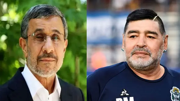 رابطه صمیمی اما عجیب مارادونا با محمود احمدی نژاد / عکسی که علاقه برادرانه را ثابت می کند!