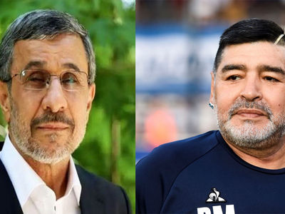رابطه صمیمی اما عجیب مارادونا با محمود احمدی نژاد / عکسی که علاقه برادرانه را ثابت می کند!