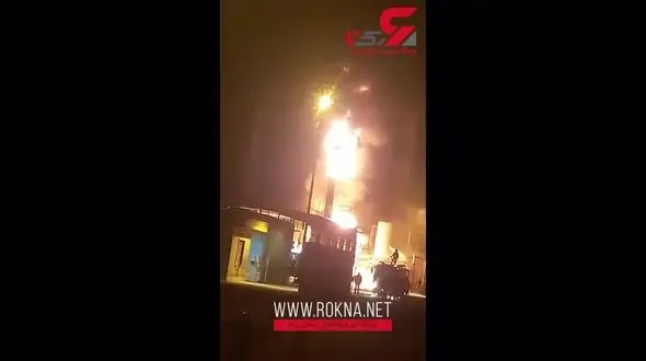 آتش سوزی پتروشیمی آبادان + فیلم
