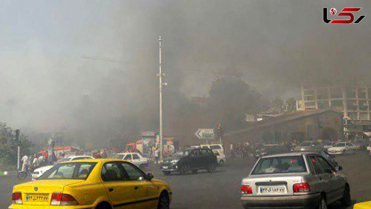  آتش سوزی یک مغازه در میدان قدس / ترافیک شدید در محل +فیلم و عکس
