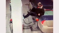 اقدام جنون آمیز یک مرد عصبانی در پمپ بنزین + فیلم 