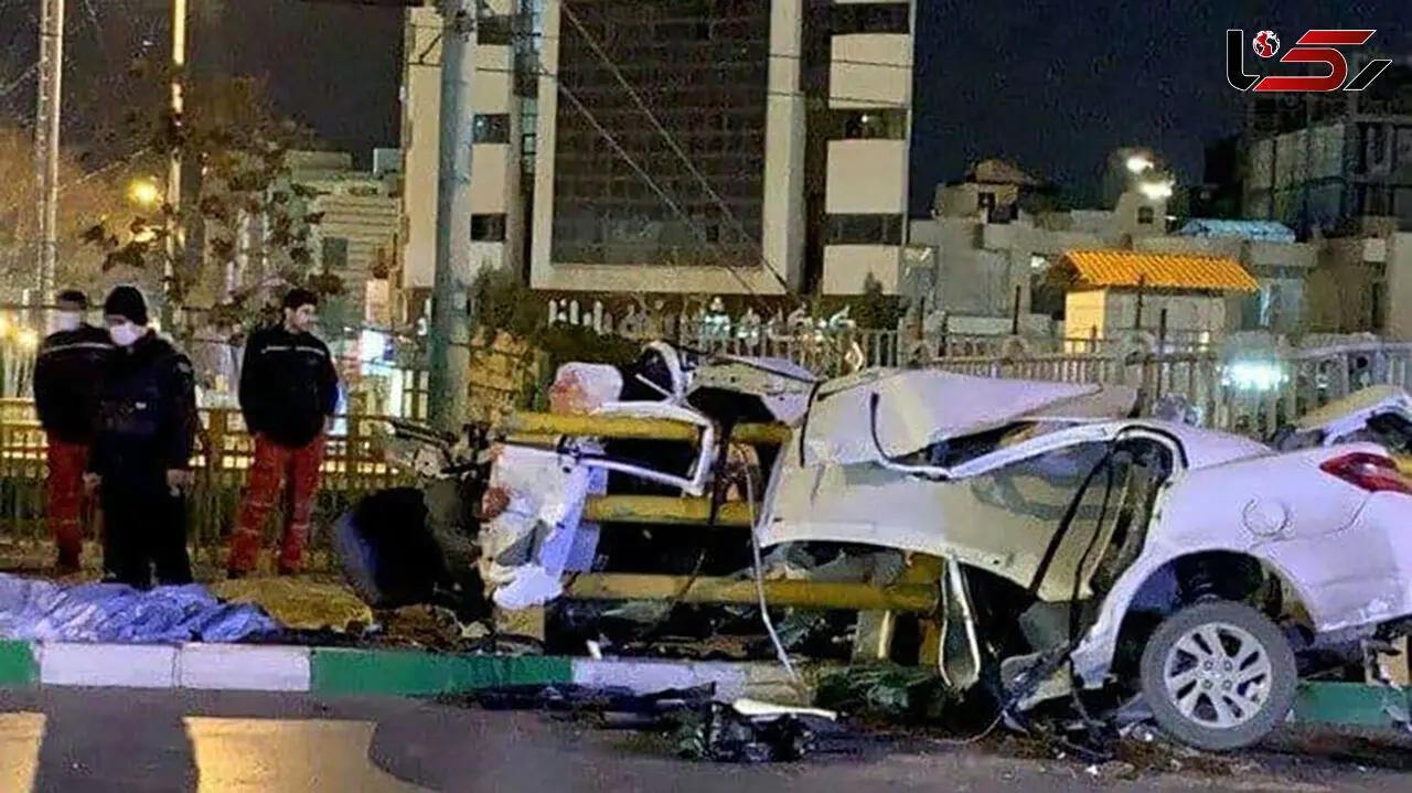 تصادف مرگبار ساینا با گاردریل در بلوار وکیل آباد مشهد + عکس 